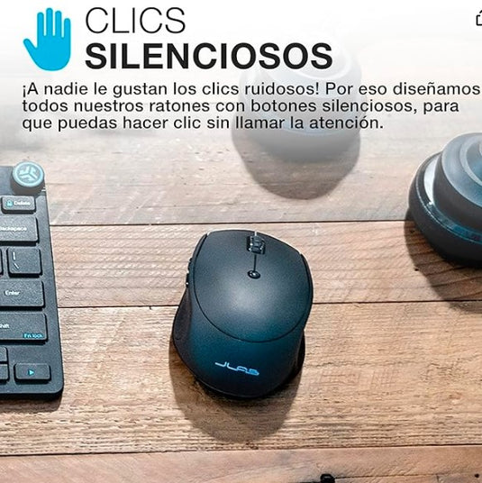 JLab GO Charge | Ratón Inalámbrico Bluetooth & USB, Recargable, Ergonómico, Multidispositivo, Portátil para Ordenador, Portátil, Móvil o Tablet