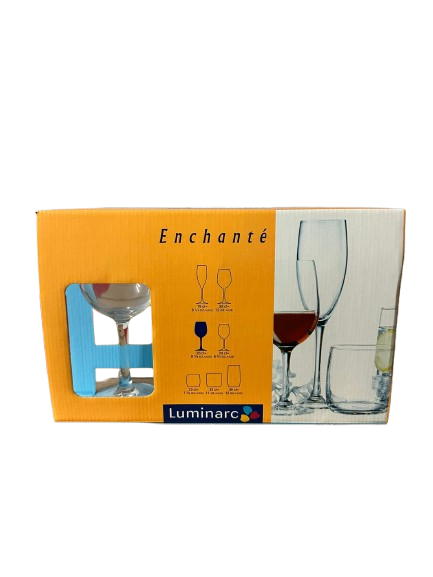 Luminarc Enchanté – Set de 3 Copas de Vino con Pie, 26 cl, Vidrio Transparente
